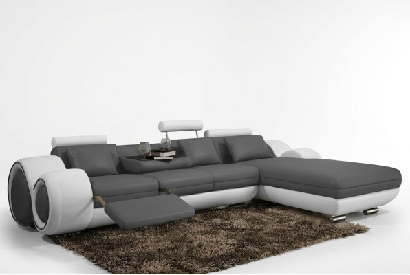 Sofá esquinero USB, sofá de salón, sofá de cuero, conjunto de sofás, fabricación a medida