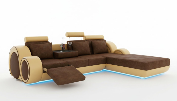 Sofá de tela conjunto de esquina con puerto USB A medida PAISAJE DE SALA SOFÁ CONJUNTO