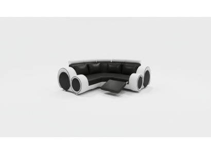 Sofá de cuero, sofá de diseño en forma de L, sofá de Berlín a medida con USB.