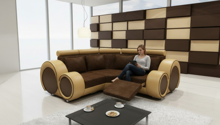 SOFÁ TAPIZADO SOFÁ DE SALÓN SOFÁ CON FUNCIÓN DE RELAX SOFÁ ESQUINERO Fabricación a medida USB
