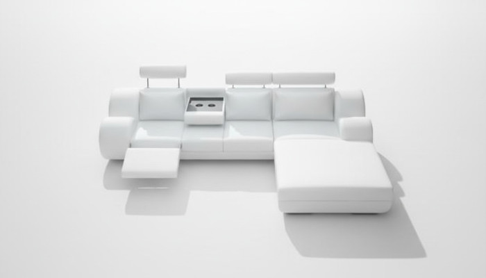 Conjunto de diseñadores para el salón con sofá esquinero, sofá, sofá tapizado de cuero con USB.