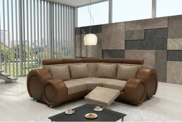 SOFÁ DE TELA TEXTIL SOFÁ DE SALA DE ESTAR BERLINX CON FUNCIÓN DE RELAX SOFÁ ESQUINERO CON USB