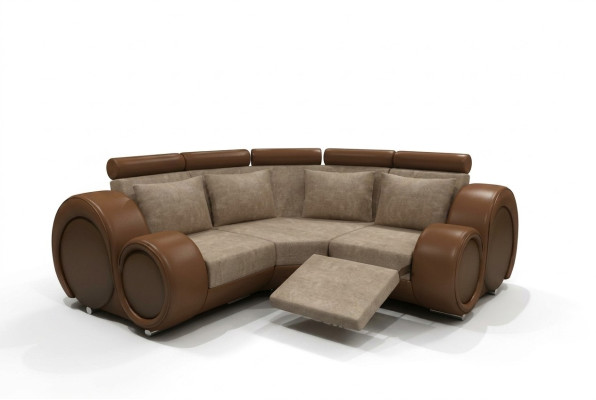 SOFÁ DE TELA TEXTIL SOFÁ DE SALA DE ESTAR BERLINX CON FUNCIÓN DE RELAX SOFÁ ESQUINERO CON USB