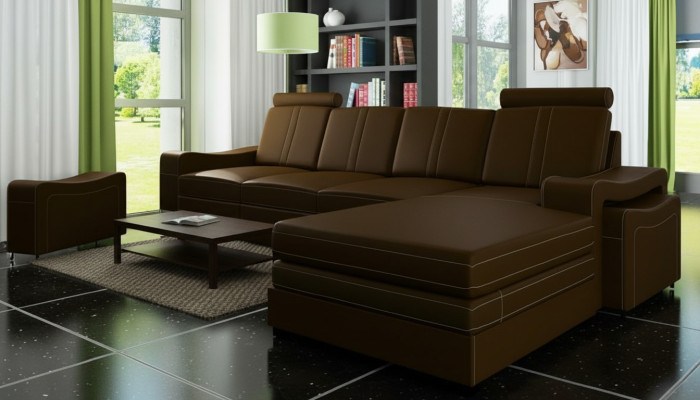 SOFÁ DE CUERO SALÓN SOFÁ DE ESQUINA NUEVO SOFÁ RINCONERA SALA DE ESTAR SOFÁ XXL SOFÁ DE CUERO CON USB FRANCO