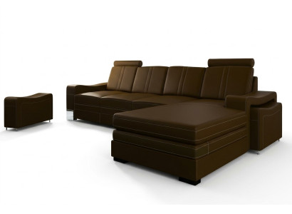 SOFÁ DE CUERO SALÓN SOFÁ DE ESQUINA NUEVO SOFÁ RINCONERA SALA DE ESTAR SOFÁ XXL SOFÁ DE CUERO CON USB FRANCO