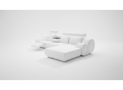 Sofá tapizado de diseñador + sofá de cuero con USB, conjunto de sofás modulares Berlin II