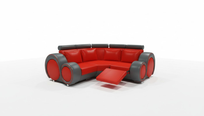 SOFÁ DE CUERO SOFÁ DE ESQUINA DE DISEÑO DE SOFÁ DE SOFA BERLÍN CON USB.