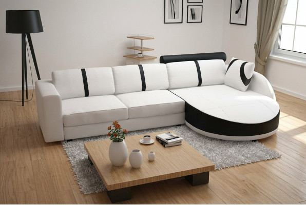 SOFÁ DE CUERO EN FORMA DE ESQUINA CON FUNCIÓN DE CAMA SOFÁ DE DISEÑO SOFÁ CAMA SILLÓN DE ESQUINA DE CUERO con USB