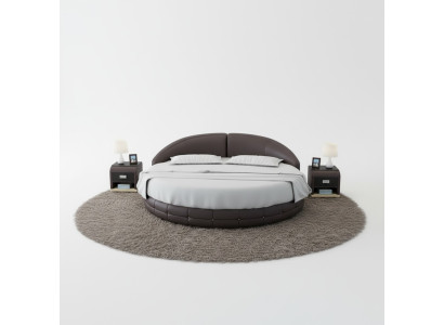 Diseño Cama redonda Cama tapizada Cama de lujo Cama doble Camas USB Redondo