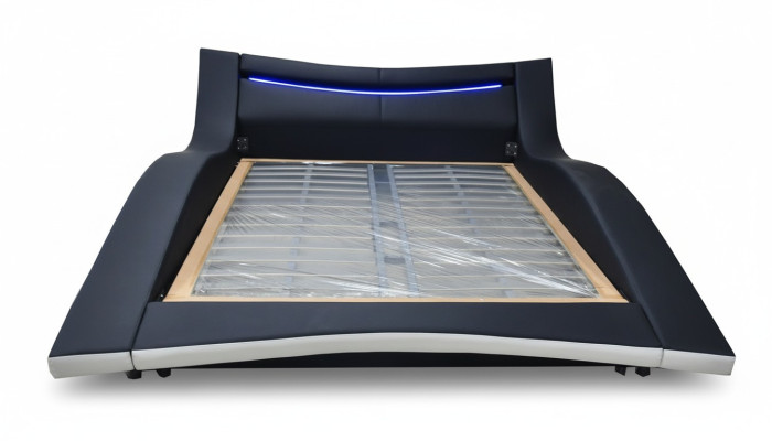 Lujo Diseño Cuero Doble Cama de Hotel con USB Marco de Cama Acolchado Nuevo