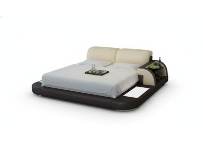 Diseño cama XXL camas de cuero de hotel tapizado 180x200 estante multifunción USB