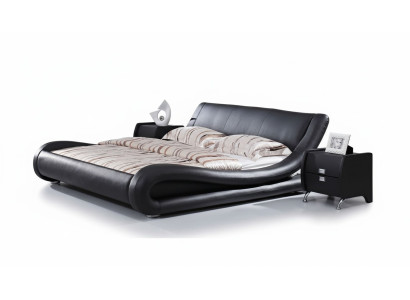 XXL cama doble, cama de cuero con USB, cama de diseño de cuero 4761.