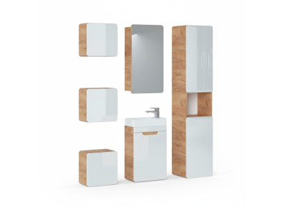 Diseño de muebles de baño Juego de 6 piezas Incluye armario y lavabo.