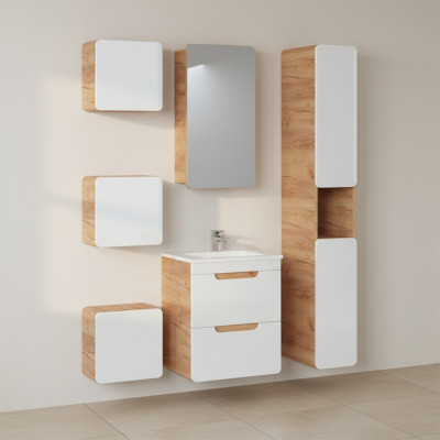Diseño de muebles de baño Juego de 6 piezas de tocador Set Decoración Armario Lavabo.