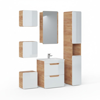 Diseño de muebles de baño Juego de 6 piezas de tocador Set Decoración Armario Lavabo.