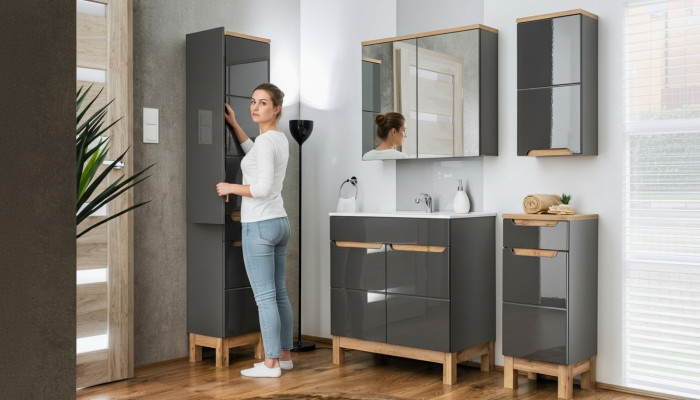 Diseño de muebles de baño Juego de muebles de baño Armario Lavabo Conjunto de mobiliario de baño 5 piezas.