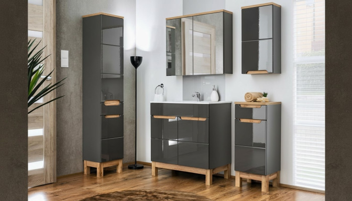 Diseño de muebles de baño Juego de muebles de baño Armario Lavabo Conjunto de mobiliario de baño 5 piezas.