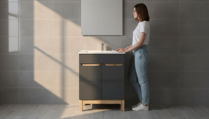 Fregadero de cerámica, lavabo, armario de lavabo, cuenco, cuarto de baño