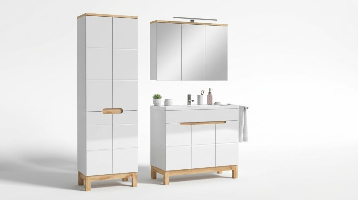 Diseño de muebles de baño Juego de baño Armario Lavabo Conjunto de muebles de baño de 3 piezas.