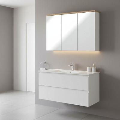 Armario de espejo para la pared, armario de baño con espejo de 100 cm.