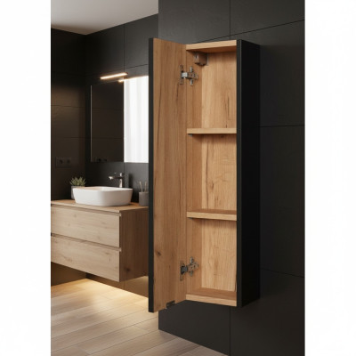 Baño Muebles de baño Estantería Armario Armarios marrones Farmacia Madera
