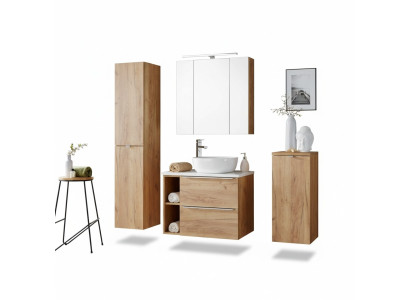 Diseño de muebles de baño Juego de 5 piezas con armario, decoración y lavamanos.