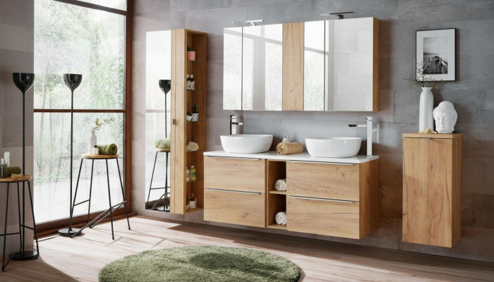 Diseño de muebles de baño Juego de 8 piezas Armario Lavabo