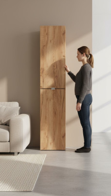 Mueble de baño de alta calidad, armario alto, muebles de baño de madera de lujo.