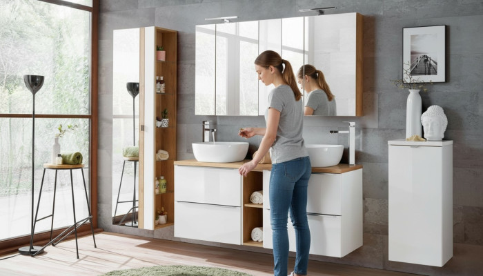 Diseño del baño Muebles Baño Juego de 8 piezas Conjunto Armario Decoración Lavabo