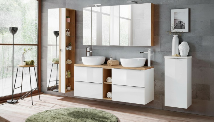 Diseño del baño Muebles Baño Juego de 8 piezas Conjunto Armario Decoración Lavabo