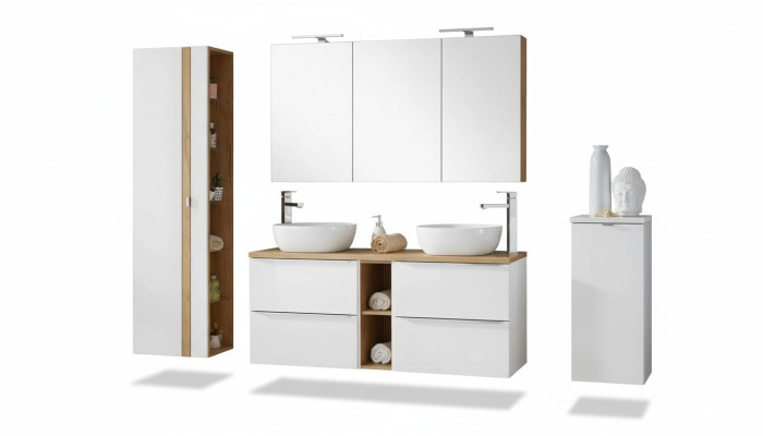 Diseño del baño Muebles Baño Juego de 8 piezas Conjunto Armario Decoración Lavabo