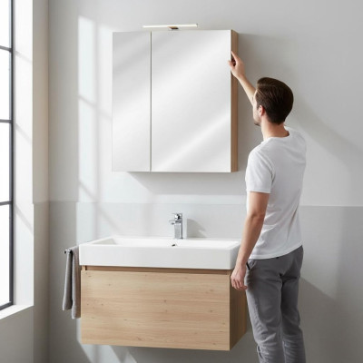 Armario con espejo mueble de baño espejo de baño 60x16x75 cm armarios