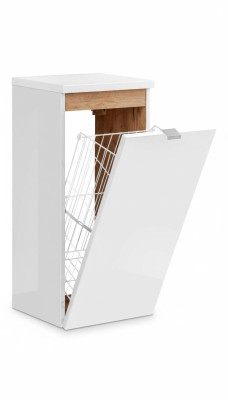 Mueble colgante de armario universal, mueble de baño decorativo con una cesta de ropa.