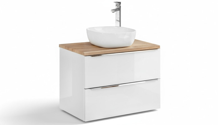 Mueble de baño de 60 cm con lavabo y armario bajo el lavamanos