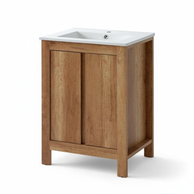 Conjunto de muebles de baño de 60 cm con lavabo y mueble inferior decorativo moderno para lavabo.