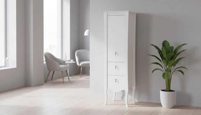 Mueble de baño Armario de baño de madera Armario alto blanco Armario de baño