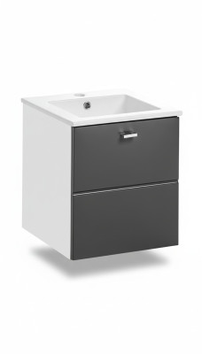 Mueble de baño conjunto de 40 cm con lavabo, armario de lavabo, cajón y armario colgante.