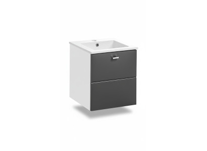 Mueble de baño conjunto de 40 cm con lavabo, armario de lavabo, cajón y armario colgante.