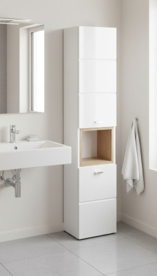 Armario de baño Muebles de baño Armario Armario alto Armario de baño decorativo Estante