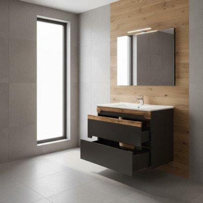 Mueble de baño conjunto de 80cm Lavabo con armario Moderno Lavabo decorativo