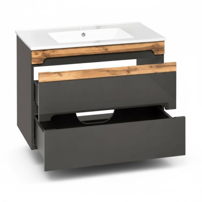 Mueble de baño conjunto de 80cm Lavabo con armario Moderno Lavabo decorativo