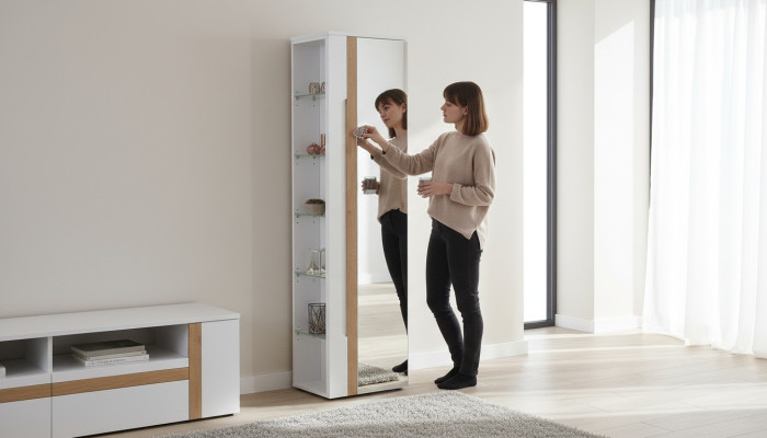 Muebles de baño Espejo Armario Estantería colgante Estantes Armarios Lujo