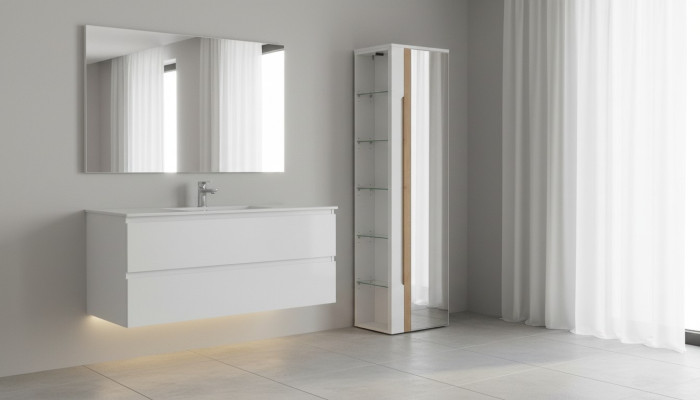 Muebles de baño Espejo Armario Estantería colgante Estantes Armarios Lujo