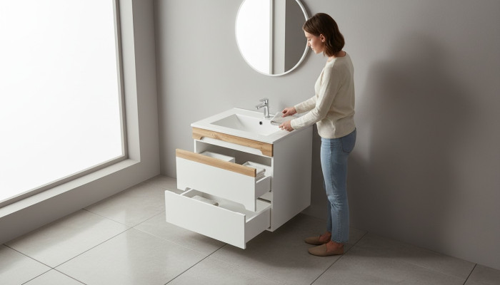 Lavabo tocador armario lavabo cerámico cuenco baño