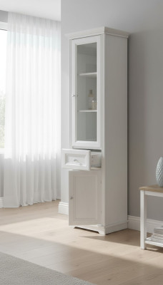 Armario alto Muebles de baño Mueble bajo Armario alto Blanco Mueble de baño