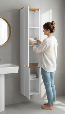 Armario alto Mueble de baño Armario colgante 176 cm Muebles de baño