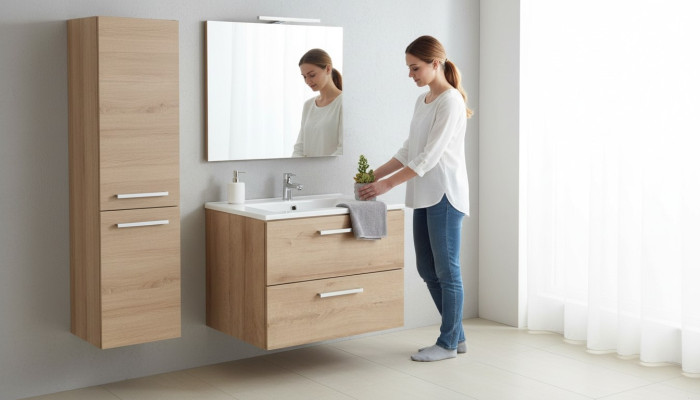 Fregadero suspendido, muebles de baño de alta calidad, tocador, lavabo, lavamanos de 60 cm.