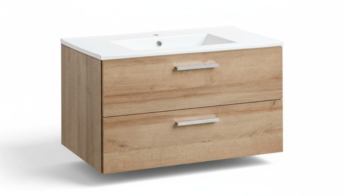 Mueble de baño de 80 cm con lavabo y mueble inferior moderno decorativo para lavamanos.