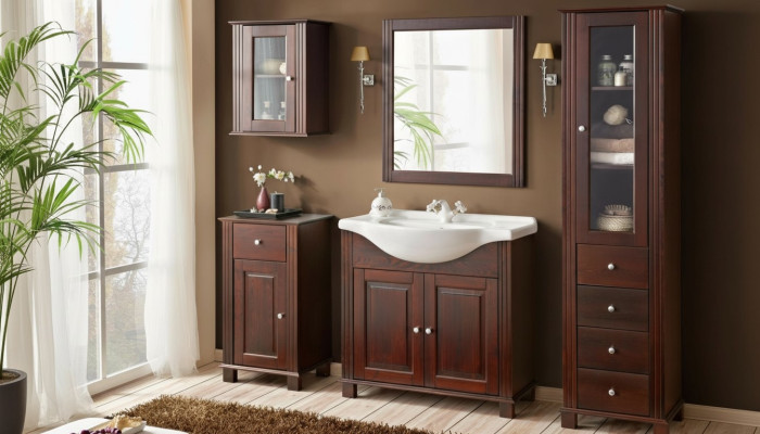Mueble de baño conjunto, juego de muebles de baño, lavabo de baño de 5 piezas.