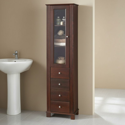 Armario de baño de alta calidad Armario alto Muebles de baño de madera decorativos de lujo